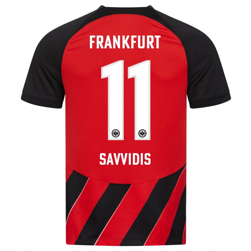 Kandiny Hombre Camiseta Rafail Savvidis #11 Negro Rojo 1ª Equipación 2023/24 La Camisa Chile