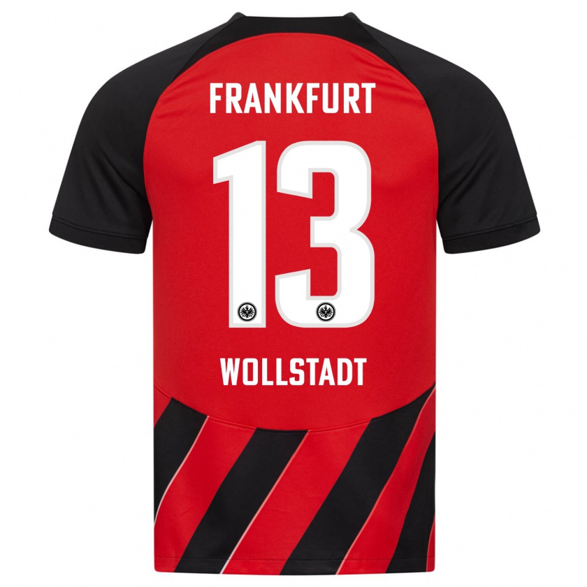 Kandiny Hombre Camiseta Fabio Wollstadt #13 Negro Rojo 1ª Equipación 2023/24 La Camisa Chile