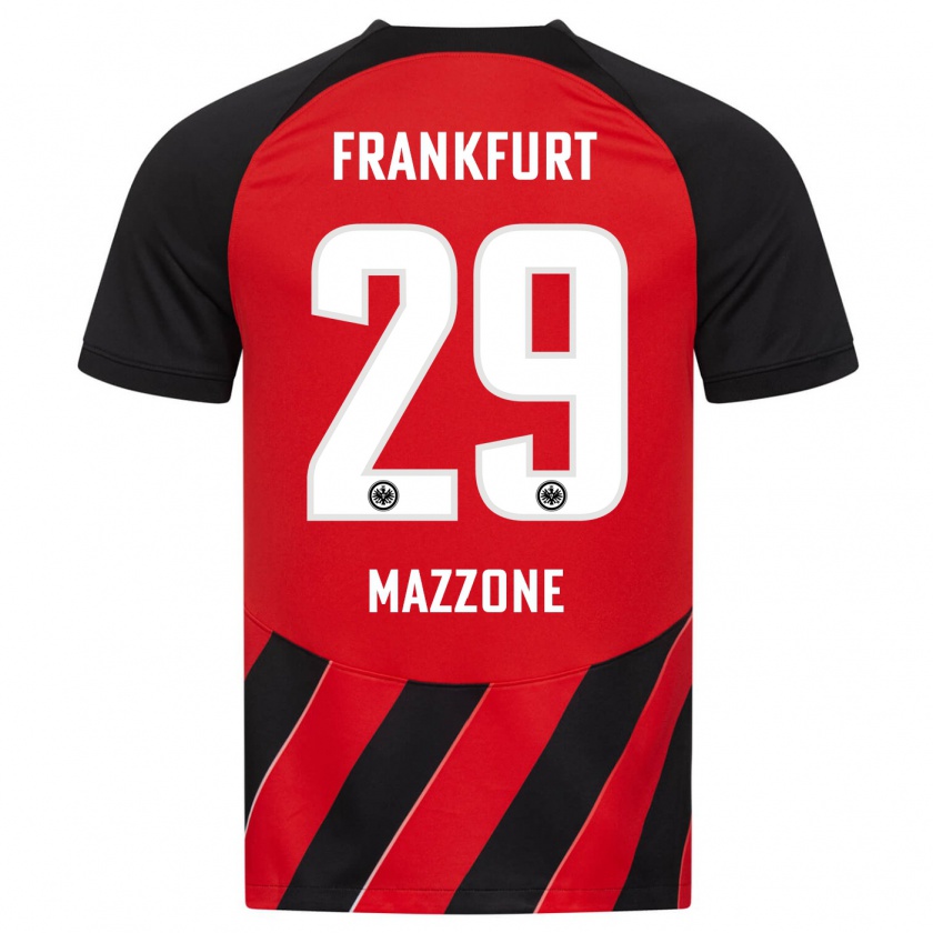 Kandiny Hombre Camiseta Matteo Mazzone #29 Negro Rojo 1ª Equipación 2023/24 La Camisa Chile