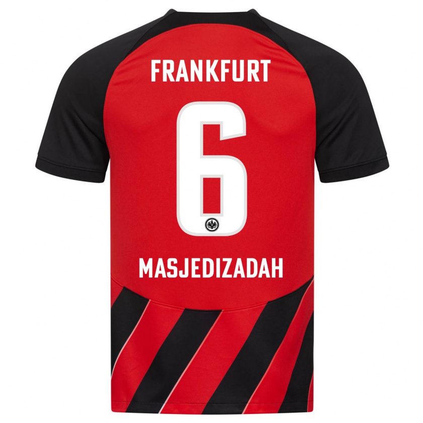 Kandiny Hombre Camiseta Abolfazl Masjedizadah #6 Negro Rojo 1ª Equipación 2023/24 La Camisa Chile