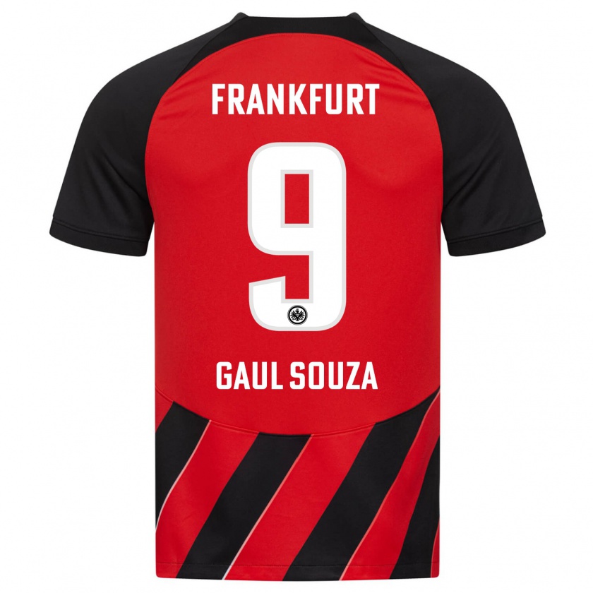 Kandiny Hombre Camiseta Alessandro Gaul Souza #9 Negro Rojo 1ª Equipación 2023/24 La Camisa Chile