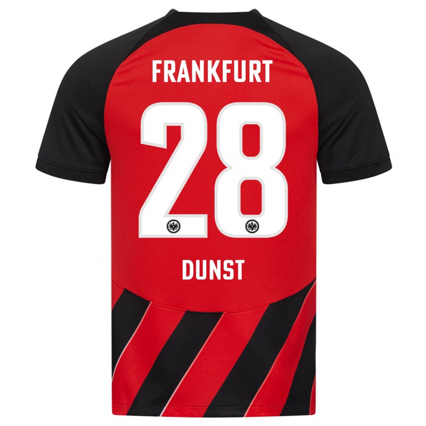 Kandiny Hombre Camiseta Barbara Dunst #28 Negro Rojo 1ª Equipación 2023/24 La Camisa Chile