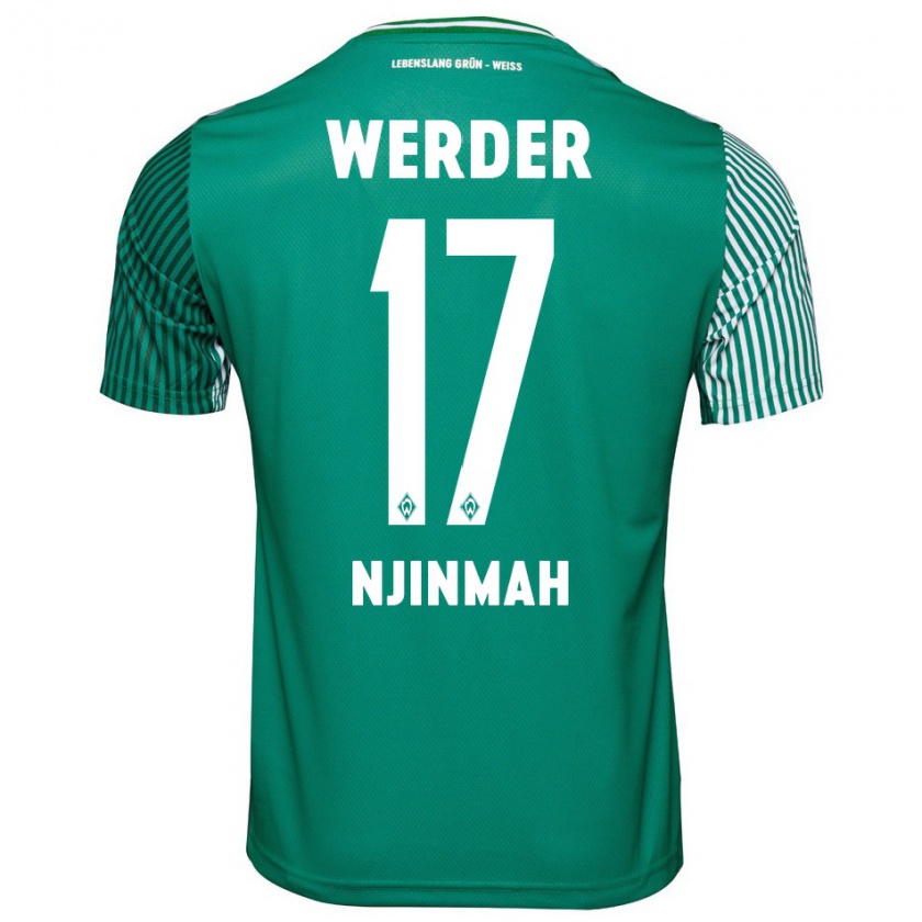 Kandiny Hombre Camiseta Justin Njinmah #17 Verde 1ª Equipación 2023/24 La Camisa Chile