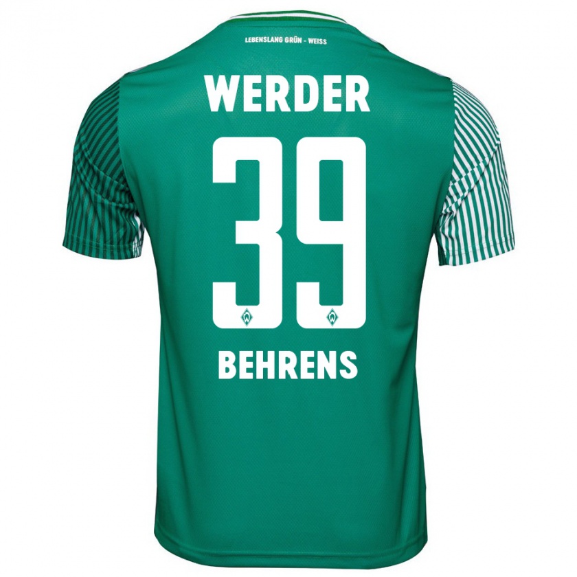 Kandiny Hombre Camiseta Jette Behrens #39 Verde 1ª Equipación 2023/24 La Camisa Chile