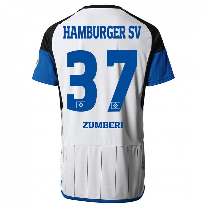 Kandiny Hombre Camiseta Valon Zumberi #37 Blanco 1ª Equipación 2023/24 La Camisa Chile