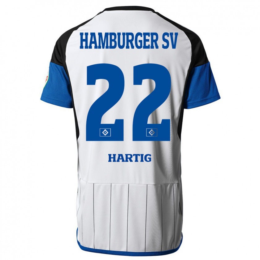 Kandiny Hombre Camiseta Jonas-Finn Hartig #22 Blanco 1ª Equipación 2023/24 La Camisa Chile