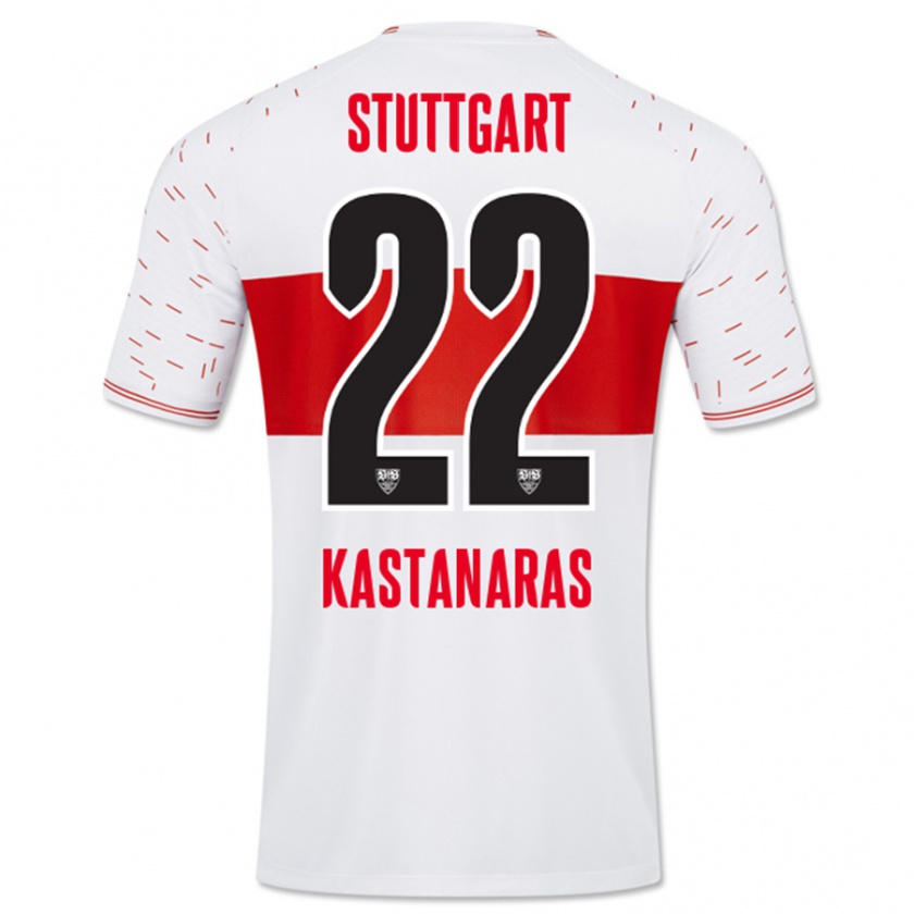 Kandiny Hombre Camiseta Thomas Kastanaras #22 Blanco 1ª Equipación 2023/24 La Camisa Chile