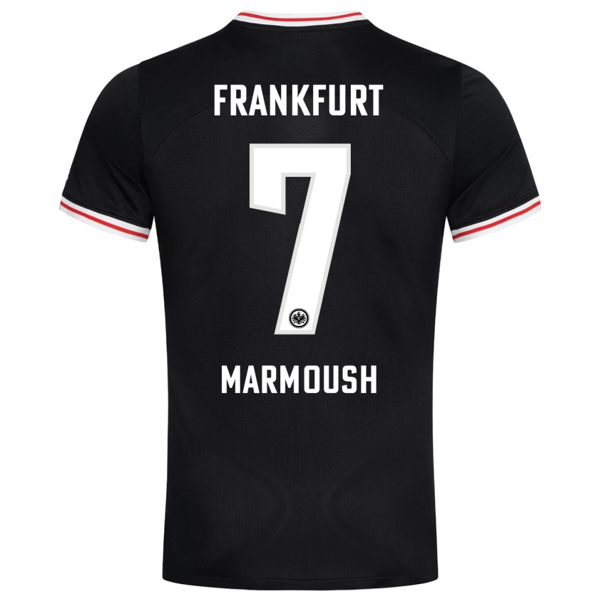 Kandiny Hombre Camiseta Omar Marmoush #7 Negro 2ª Equipación 2023/24 La Camisa Chile