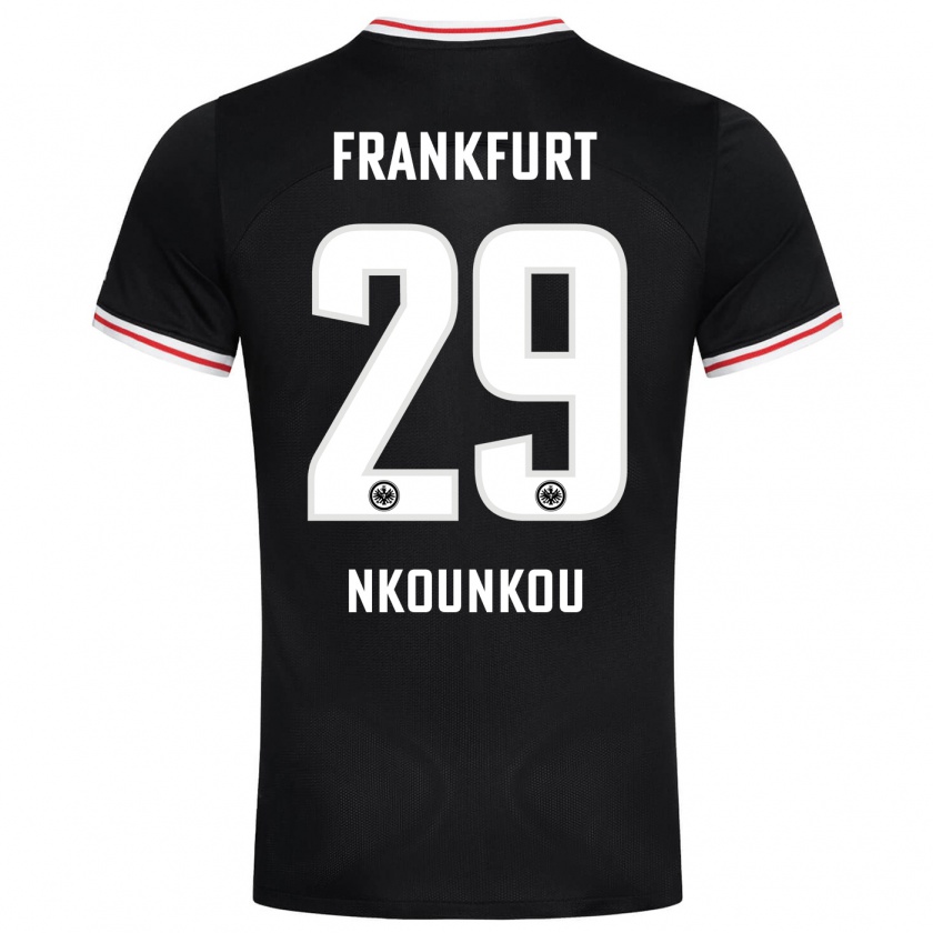 Kandiny Hombre Camiseta Niels Nkounkou #29 Negro 2ª Equipación 2023/24 La Camisa Chile