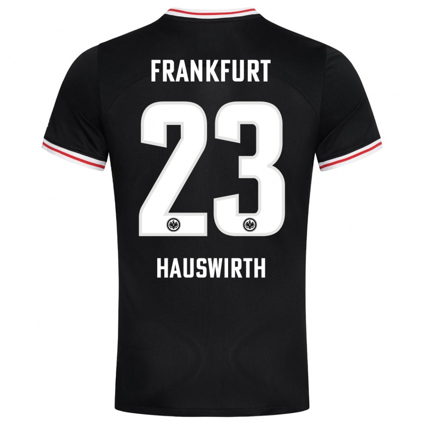 Kandiny Hombre Camiseta Max Hauswirth #23 Negro 2ª Equipación 2023/24 La Camisa Chile