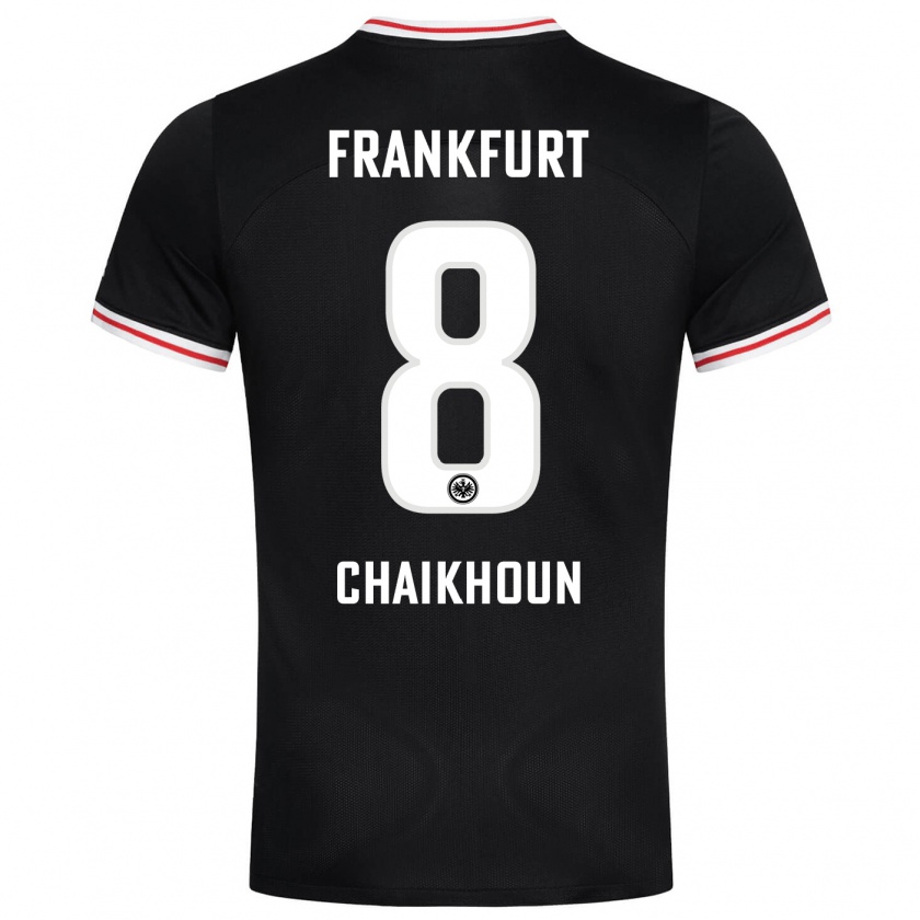 Kandiny Hombre Camiseta Ayoub Chaikhoun #8 Negro 2ª Equipación 2023/24 La Camisa Chile