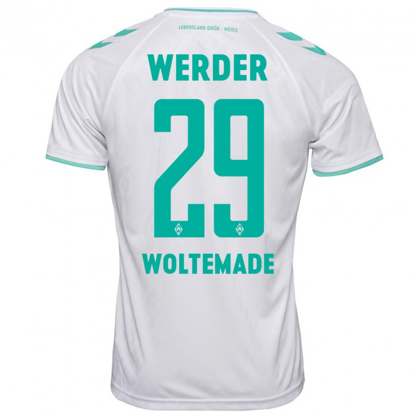 Kandiny Hombre Camiseta Nick Woltemade #29 Blanco 2ª Equipación 2023/24 La Camisa Chile