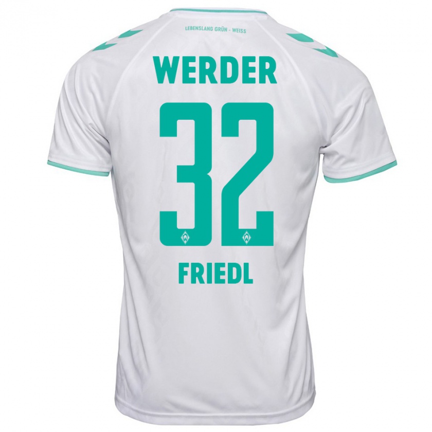 Kandiny Hombre Camiseta Marco Friedl #32 Blanco 2ª Equipación 2023/24 La Camisa Chile