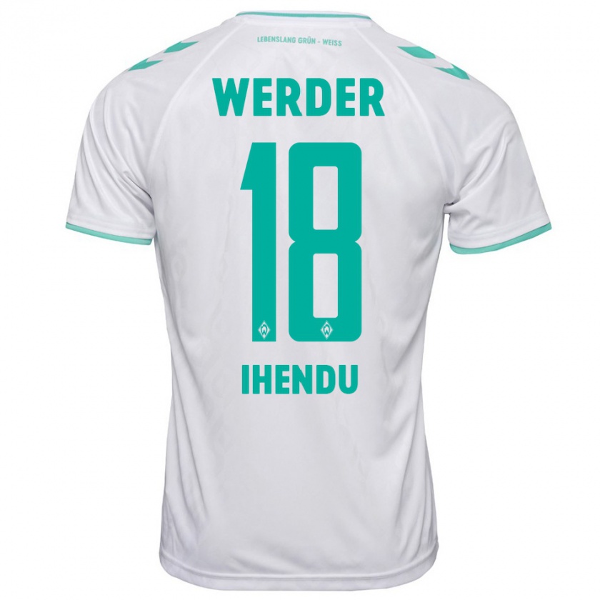 Kandiny Hombre Camiseta Daniel Ihendu #18 Blanco 2ª Equipación 2023/24 La Camisa Chile