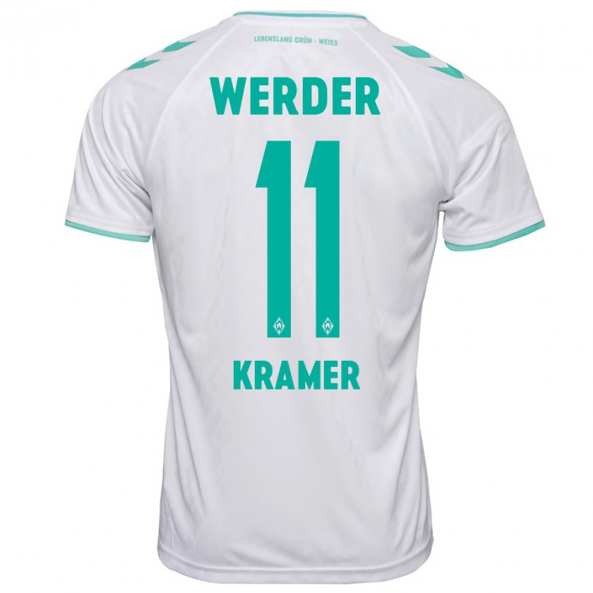 Kandiny Hombre Camiseta Levi-Marinus Kramer #11 Blanco 2ª Equipación 2023/24 La Camisa Chile