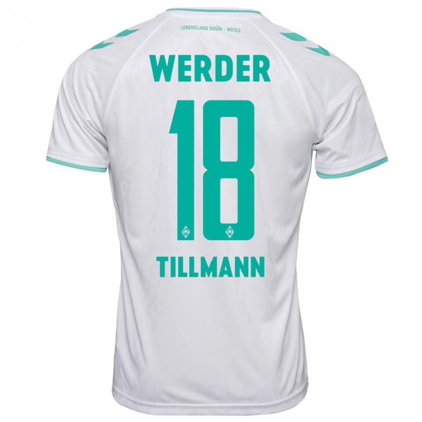 Kandiny Hombre Camiseta Felix Tillmann #18 Blanco 2ª Equipación 2023/24 La Camisa Chile