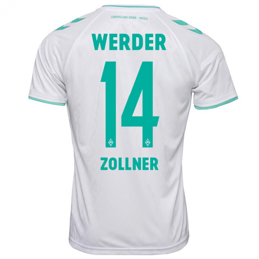 Kandiny Hombre Camiseta Adrian Zollner #14 Blanco 2ª Equipación 2023/24 La Camisa Chile