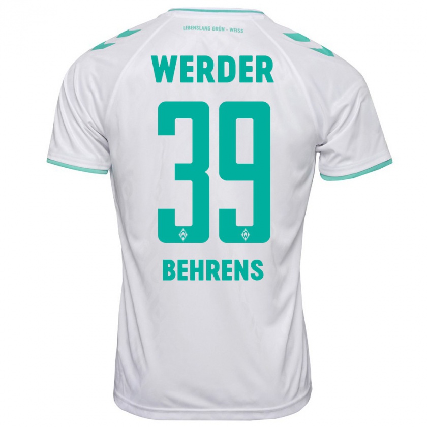 Kandiny Hombre Camiseta Jette Behrens #39 Blanco 2ª Equipación 2023/24 La Camisa Chile