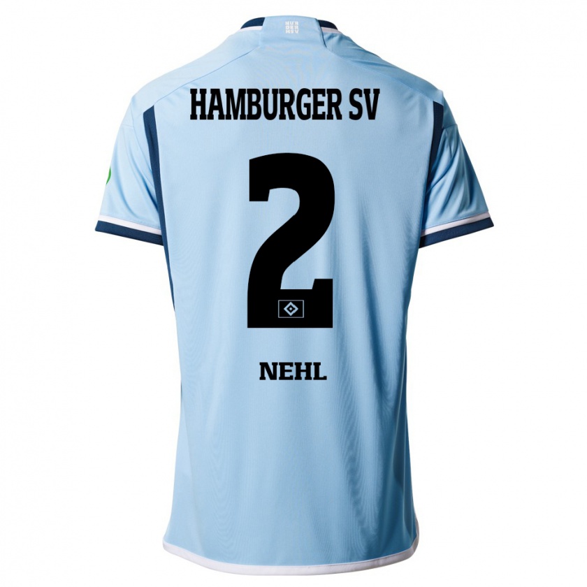 Kandiny Hombre Camiseta Julius Nehl #2 Azul 2ª Equipación 2023/24 La Camisa Chile