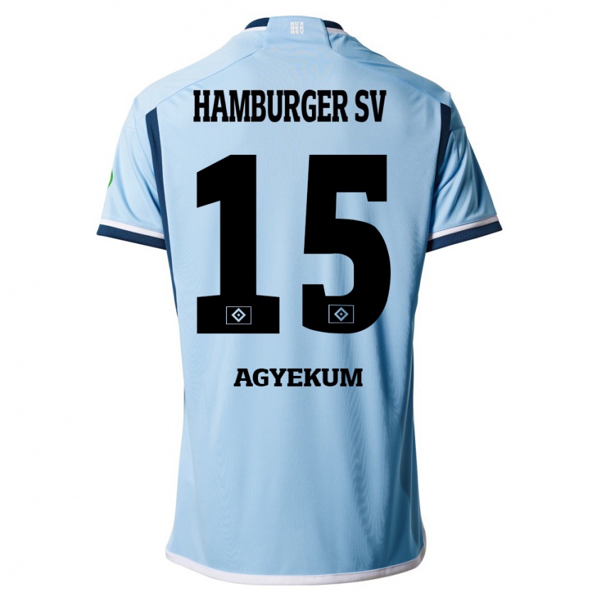 Kandiny Hombre Camiseta Joel Agyekum #15 Azul 2ª Equipación 2023/24 La Camisa Chile