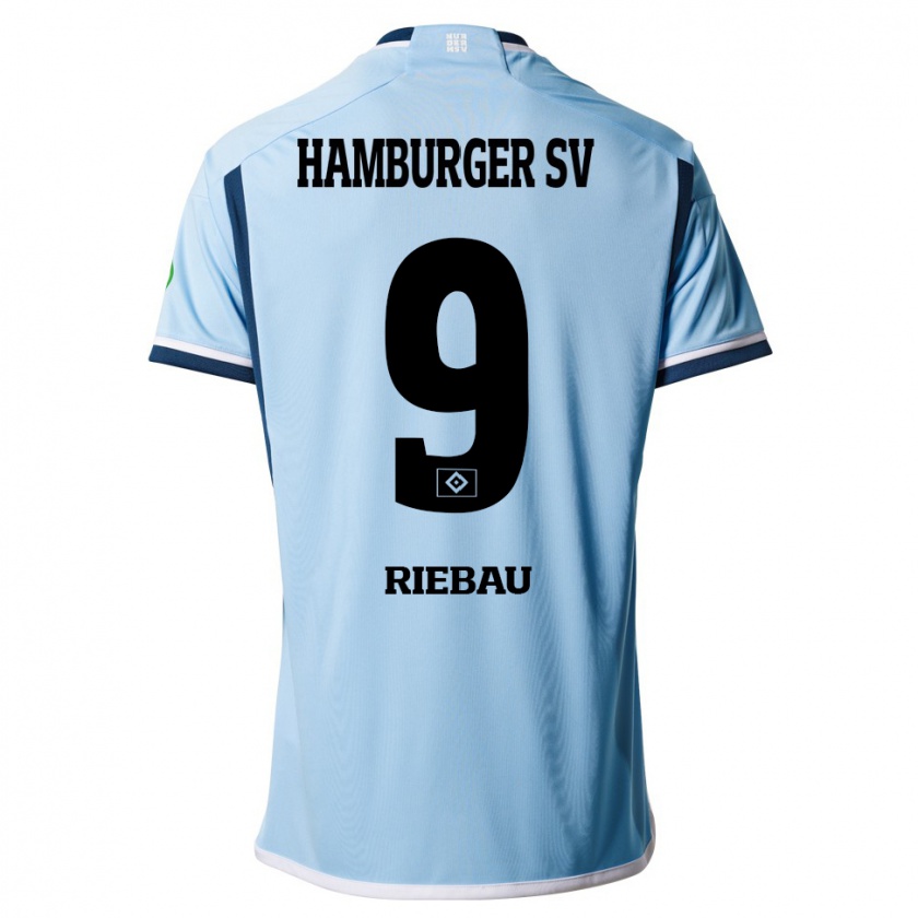 Kandiny Hombre Camiseta Henry Riebau #9 Azul 2ª Equipación 2023/24 La Camisa Chile