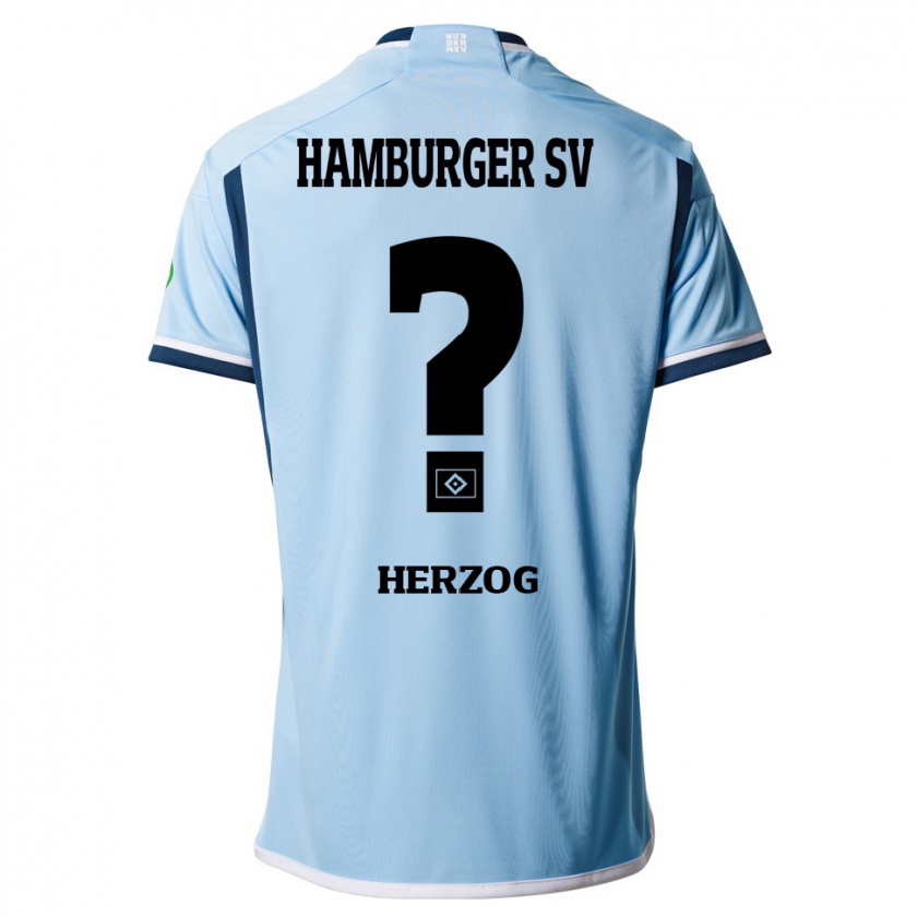 Kandiny Hombre Camiseta Miguel Herzog #0 Azul 2ª Equipación 2023/24 La Camisa Chile