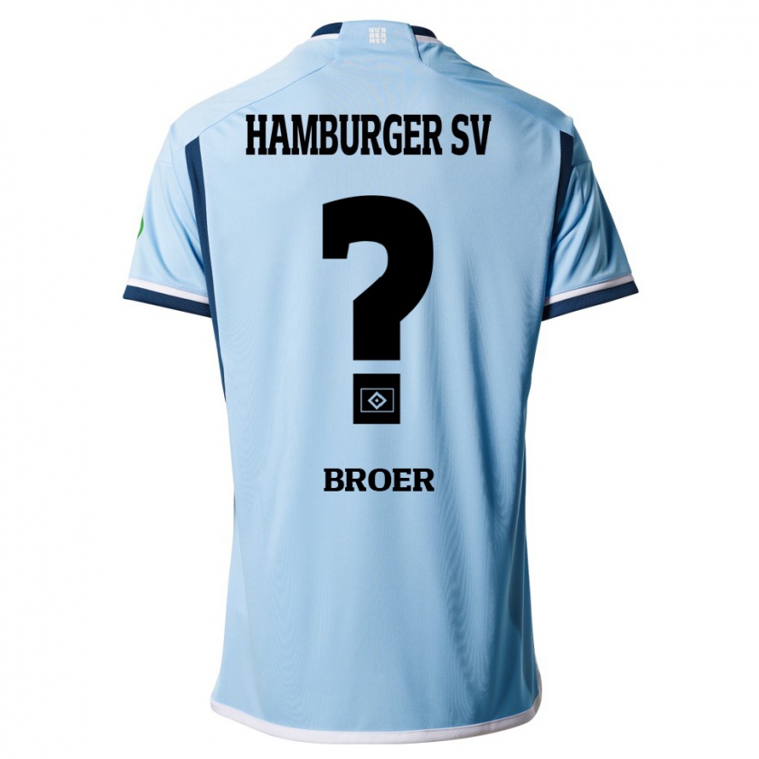 Kandiny Hombre Camiseta Yannick Tim Bröer #0 Azul 2ª Equipación 2023/24 La Camisa Chile