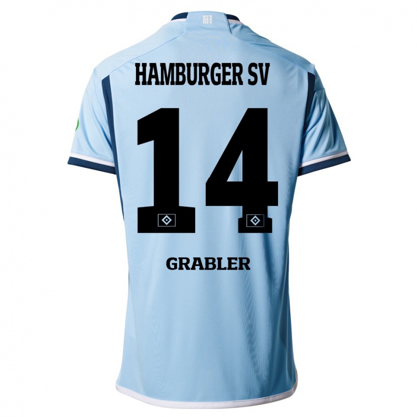 Kandiny Hombre Camiseta Lukne Gräßler #14 Azul 2ª Equipación 2023/24 La Camisa Chile