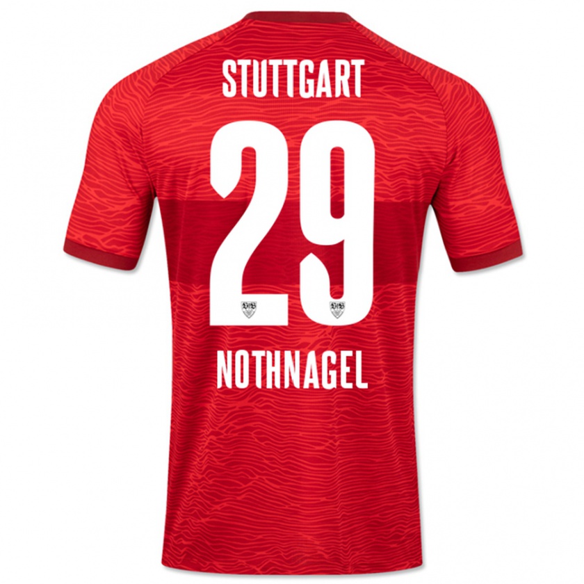 Kandiny Hombre Camiseta Dominik Nothnagel #29 Rojo 2ª Equipación 2023/24 La Camisa Chile