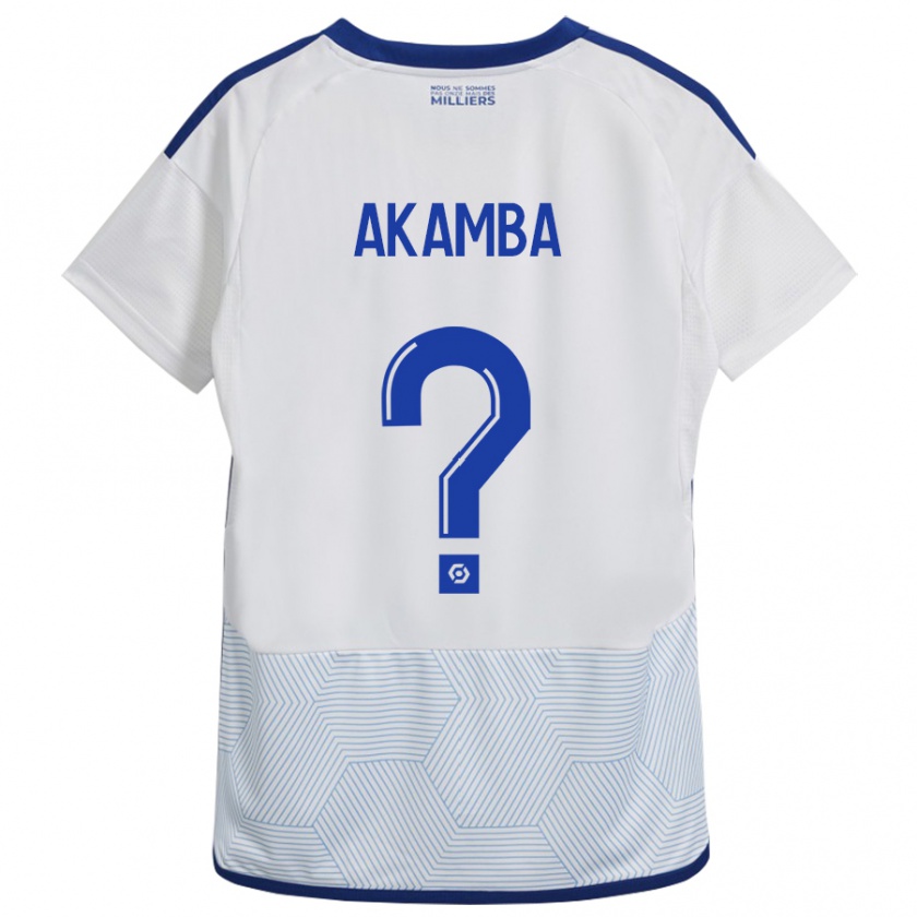 Kandiny Hombre Camiseta Fred Akamba #0 Blanco 2ª Equipación 2023/24 La Camisa Chile