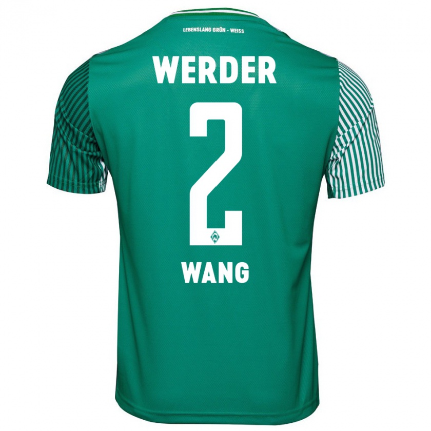 Kandiny Mujer Camiseta Bowen Wang #2 Verde 1ª Equipación 2023/24 La Camisa Chile