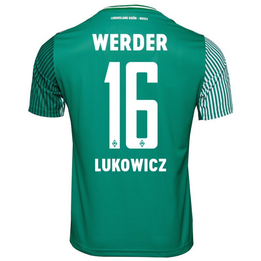 Kandiny Mujer Camiseta Maik Lukowicz #16 Verde 1ª Equipación 2023/24 La Camisa Chile