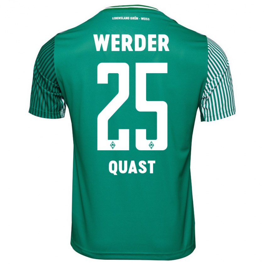 Kandiny Mujer Camiseta Sönke Quast #25 Verde 1ª Equipación 2023/24 La Camisa Chile