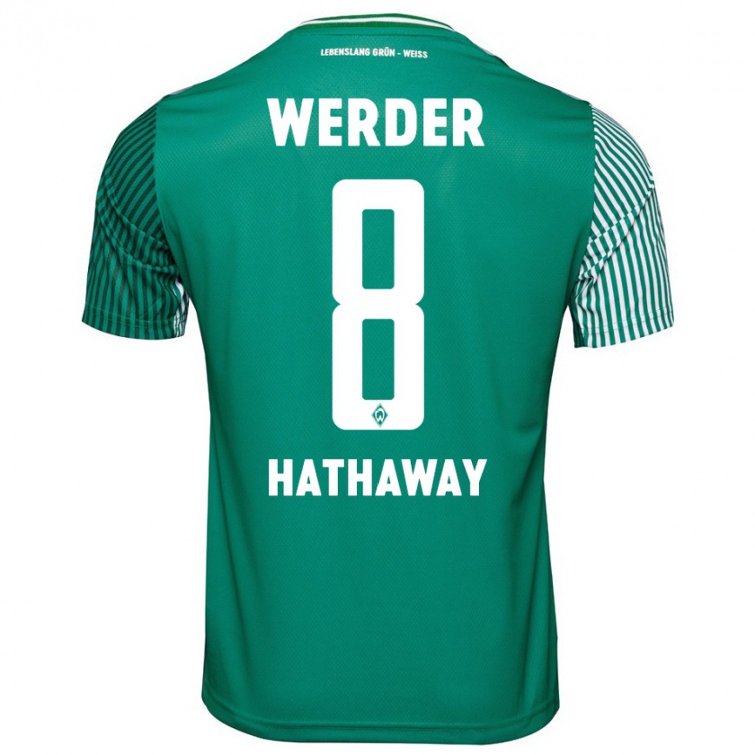 Kandiny Mujer Camiseta Max Hathaway #8 Verde 1ª Equipación 2023/24 La Camisa Chile