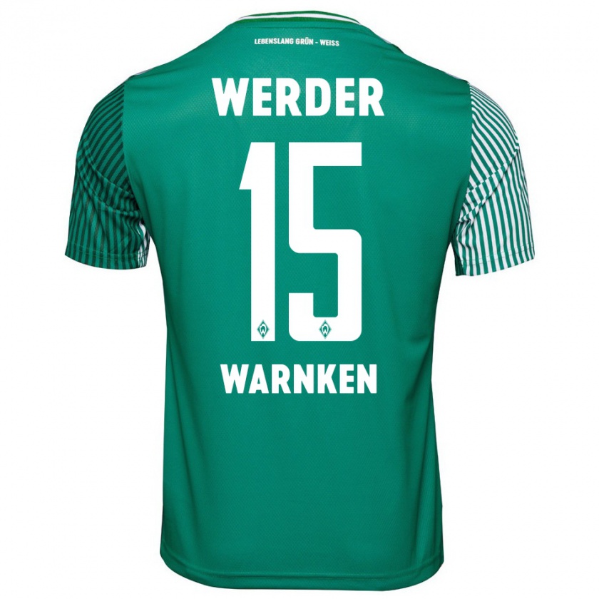 Kandiny Mujer Camiseta Jannes Warnken #15 Verde 1ª Equipación 2023/24 La Camisa Chile