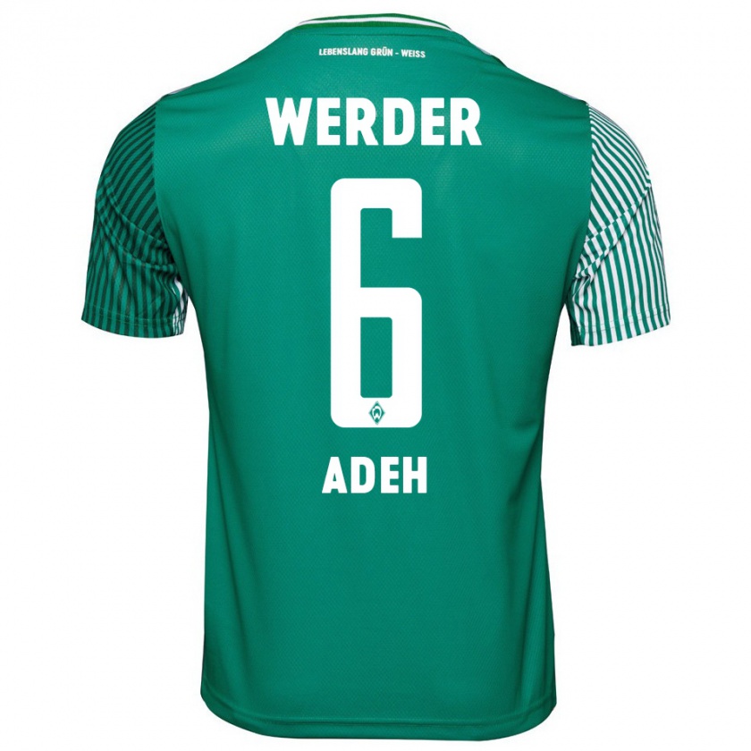 Kandiny Mujer Camiseta Wesley Adeh #6 Verde 1ª Equipación 2023/24 La Camisa Chile