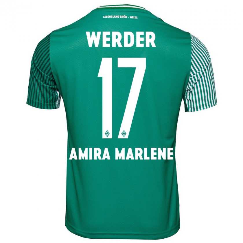 Kandiny Mujer Camiseta Amira Marlene Dahl #17 Verde 1ª Equipación 2023/24 La Camisa Chile