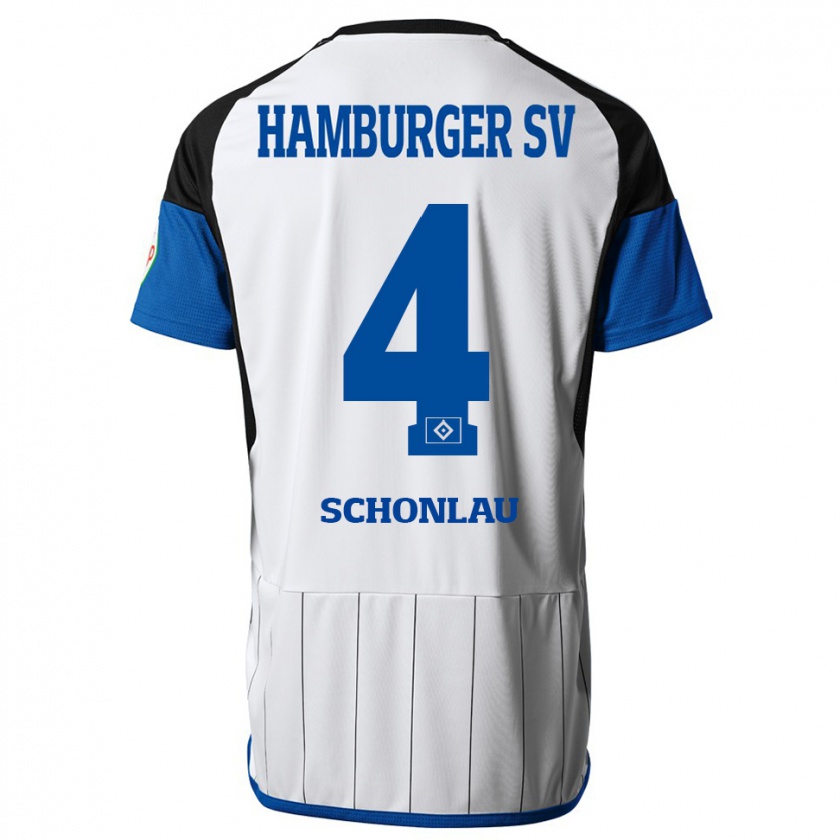 Kandiny Mujer Camiseta Sebastian Schonlau #4 Blanco 1ª Equipación 2023/24 La Camisa Chile