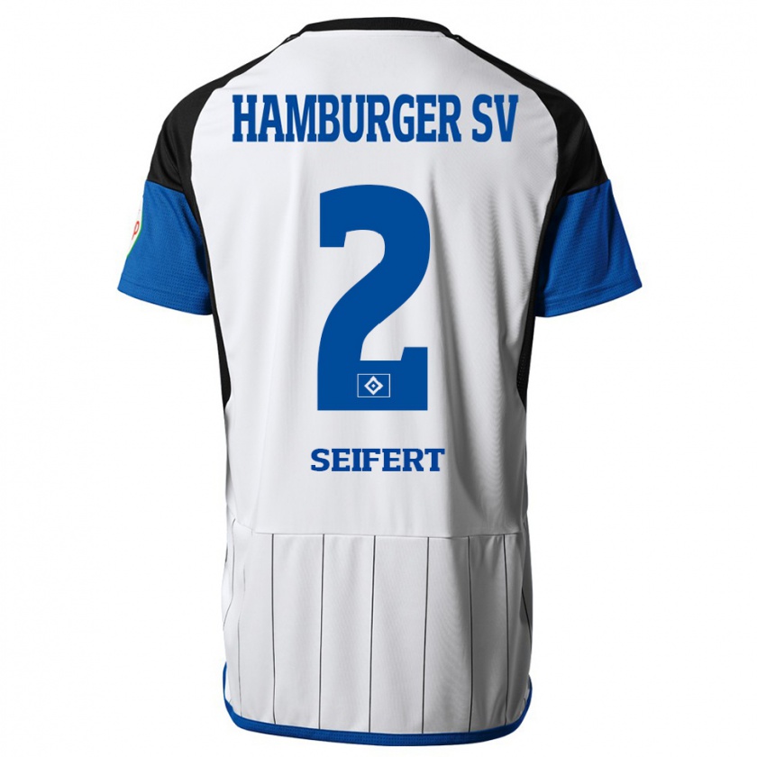 Kandiny Mujer Camiseta Luis Seifert #2 Blanco 1ª Equipación 2023/24 La Camisa Chile