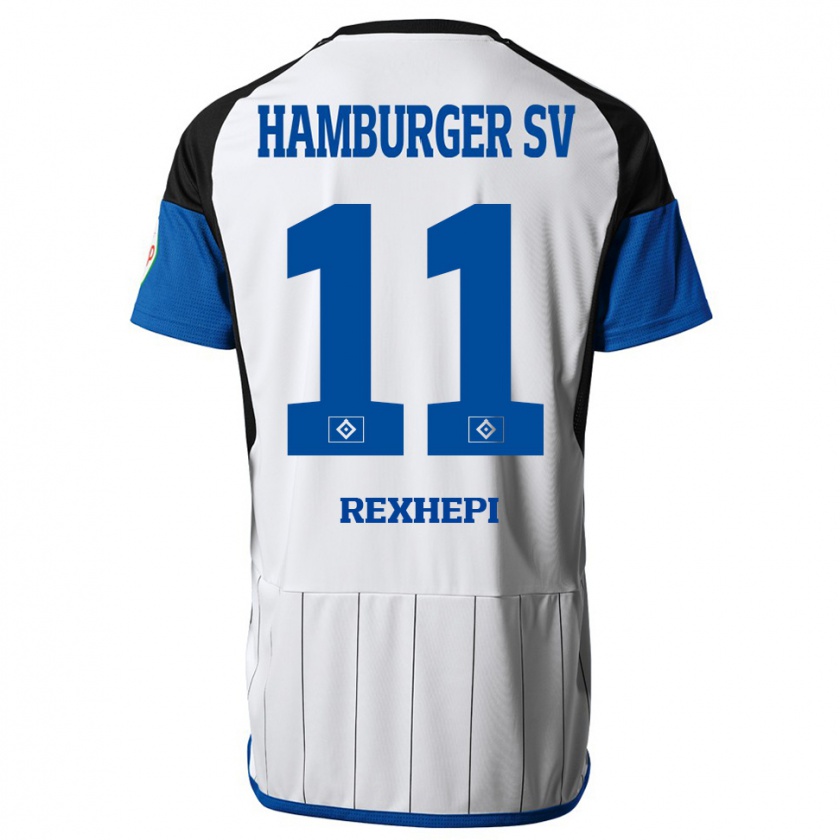 Kandiny Mujer Camiseta Arlind Rexhepi #11 Blanco 1ª Equipación 2023/24 La Camisa Chile