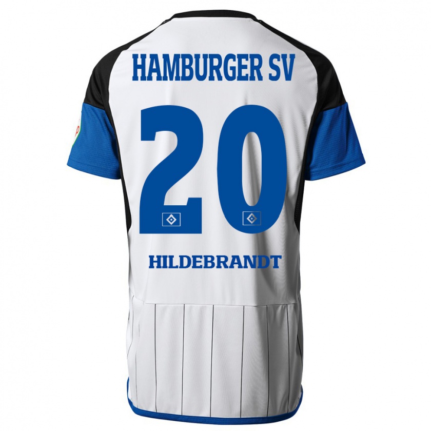 Kandiny Mujer Camiseta Tjark Hildebrandt #20 Blanco 1ª Equipación 2023/24 La Camisa Chile