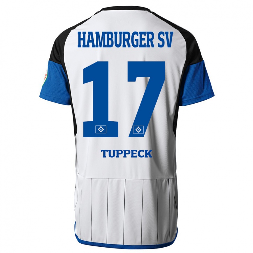 Kandiny Mujer Camiseta Niklas Tuppeck #17 Blanco 1ª Equipación 2023/24 La Camisa Chile