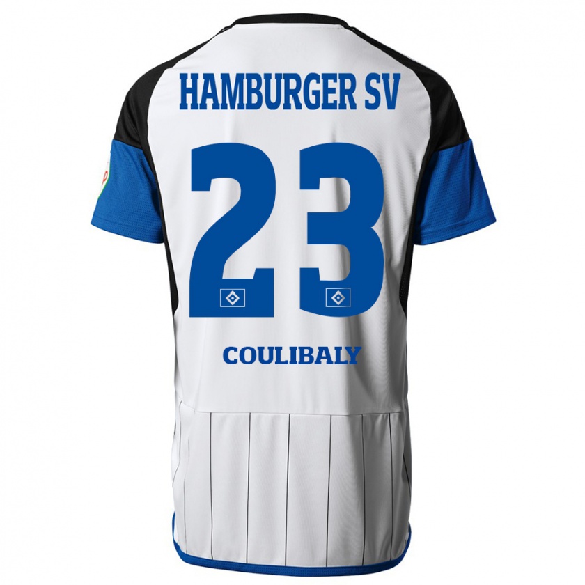 Kandiny Mujer Camiseta Karim Coulibaly #23 Blanco 1ª Equipación 2023/24 La Camisa Chile