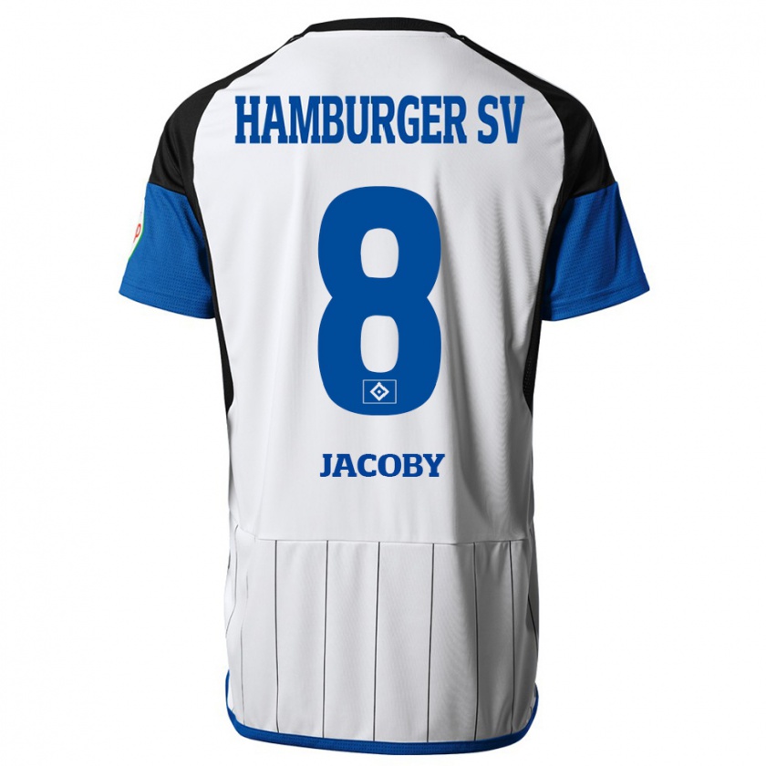 Kandiny Mujer Camiseta Leandro Jacoby #8 Blanco 1ª Equipación 2023/24 La Camisa Chile