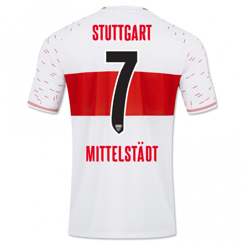 Kandiny Mujer Camiseta Maximilian Mittelstädt #7 Blanco 1ª Equipación 2023/24 La Camisa Chile