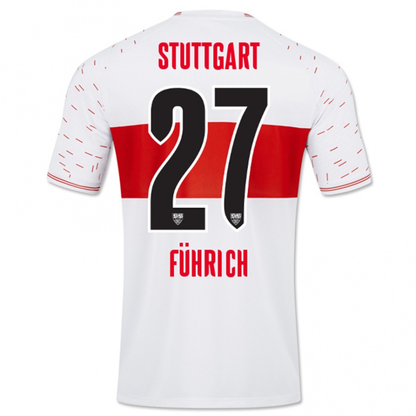 Kandiny Mujer Camiseta Chris Führich #27 Blanco 1ª Equipación 2023/24 La Camisa Chile