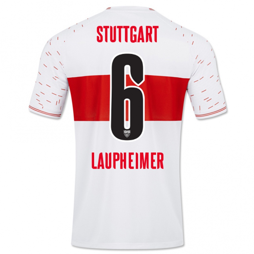 Kandiny Mujer Camiseta Lukas Laupheimer #6 Blanco 1ª Equipación 2023/24 La Camisa Chile