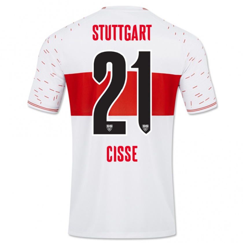 Kandiny Mujer Camiseta Moussa Cissé #21 Blanco 1ª Equipación 2023/24 La Camisa Chile