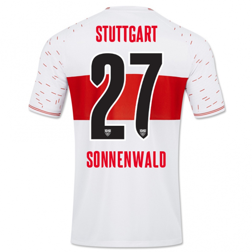 Kandiny Mujer Camiseta Lukas Sonnenwald #27 Blanco 1ª Equipación 2023/24 La Camisa Chile