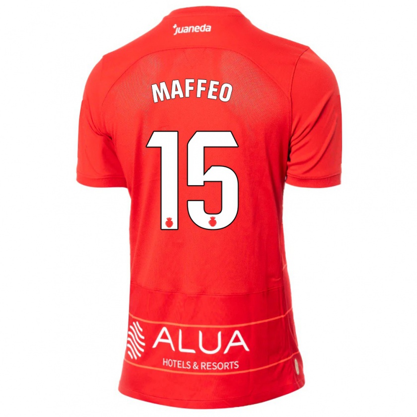 Kandiny Mujer Camiseta Pablo Maffeo #15 Rojo 1ª Equipación 2023/24 La Camisa Chile